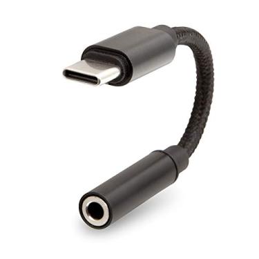 Imagem de Realm Adaptador USB C para conector de fone de ouvido de 3,5 mm, adaptador de áudio de 3,5 mm, adaptador auxiliar tipo C para 3,5 mm, preto (RLMA9BK)
