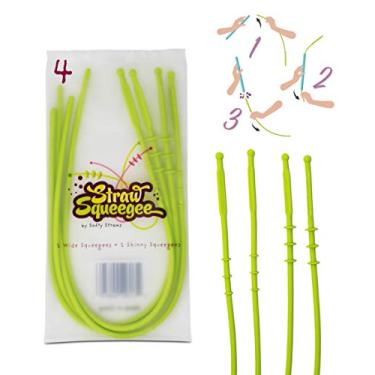 Imagem de Ferramenta de limpeza de canudo Squeegee Pacote com 4 – (2 pequenos, 2 largos) – Pincel...