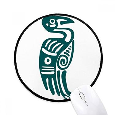 Imagem de DIYthinker Totems México Águia Antiga Civilização Pássaro Mouse Pad Desktop Escritório Tapete Redondo para Computador