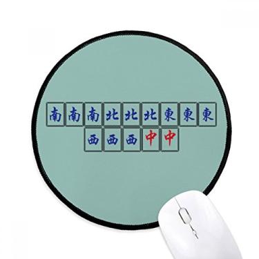 Imagem de DIYthinker Grand Four Happiness Mahjong Tiles Mouse Pad Desktop Office Tapete Redondo para Computador