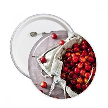 Imagem de Frutas Vermelhas Temperadas Cereja Fotografia Pinos Redondos Emblema Botão Decoração Acessório 5 peças