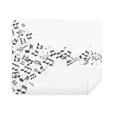 Imagem de DIYthinker Black Twisted Music Notes Limpador de tela de pano de limpeza branco 2 peças tecido de camurça