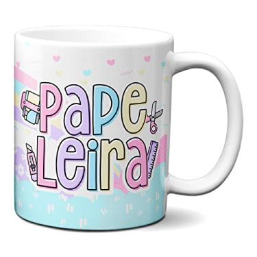 Imagem de Caneca Papelaria Material Escolar Papeleira Presente Fofo (Branca)