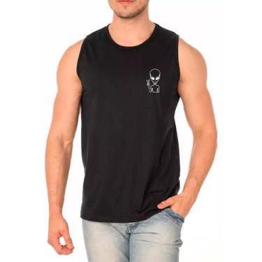 Imagem de Camiseta Regata Masculino Algodão Alien Paz E Amor Casual - Ragor