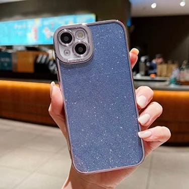 Imagem de Capa de luxo Bling Glitter Plating para iPhone 13 Pro Max 12 11 X XR XS 8 7 Plus 6 6S SE 2020 2022 Capa de silicone macio à prova de choque, roxa, para iphone 7