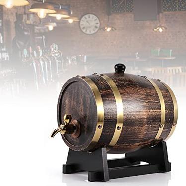 Imagem de mini barril carbonizado para envelhecimento de coquetéis,Barril de carvalho 3L com torneira, Bourbon, uísque, uísque, gim, molho picante - decoração de bar para casa