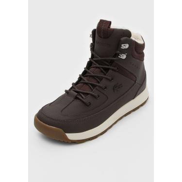 tenis lacoste marrom couro
