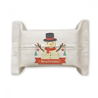 Imagem de Feliz Natal boneco de neve ilustração de desenho de boneco de neve suporte de capa de papel de tecido de algodão saco de linho