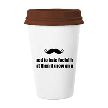 Imagem de Piada sobre barba, caneca de cabelo facial, copo de cerâmica de vidro para beber café
