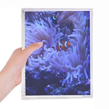 Imagem de Caderno com imagem natural de peixes anêmona oceano ciência coral folhas soltas diário recarregável artigos de papelaria