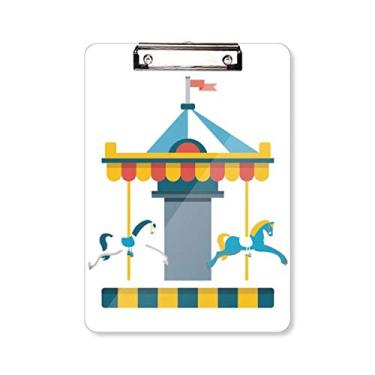 Imagem de Amazing Funny Park Carousel Ilustration Prancheta de prancheta para escrever placa de apoio A4