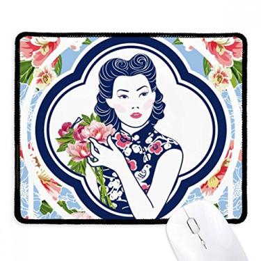 Imagem de Mousepad Chinese Culture Flower Beauty Tapete de borracha para jogos