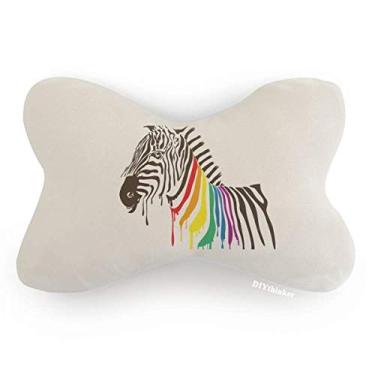 Imagem de DIYthinker Pinto LGBT Almofada de apoio de cabeça com estampa de arco-íris para carro, decoração de pescoço
