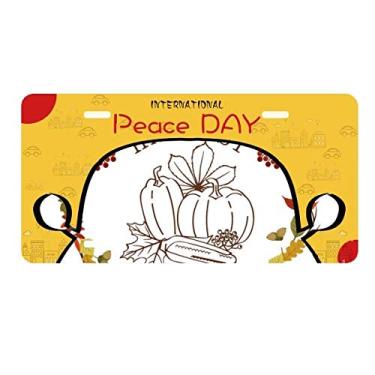 Imagem de DIYthinker Placa de carro com estampa de guirlanda de Dia de Ação de Graças com folha para decoração de carro