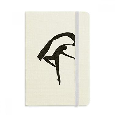 Imagem de Caderno esportivo com arte de dançarino pulando, capa dura em tecido, diário clássico