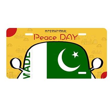 Imagem de DIYthinker Placa de licença Made in Pakistan Country Love para decoração de carro, dia da paz