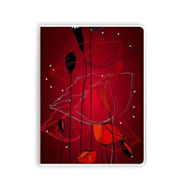 Imagem de Caderno de goma de milho com arte abstrata e flores vermelhas
