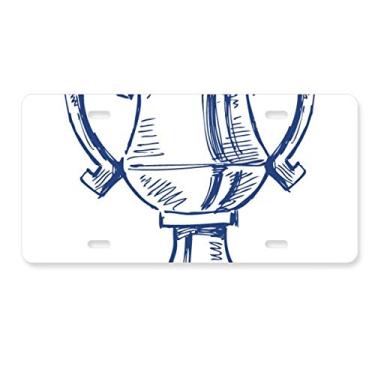 Imagem de DIYthinker Placa de carro azul troféu de campeonato de futebol para decoração de carro em aço inoxidável