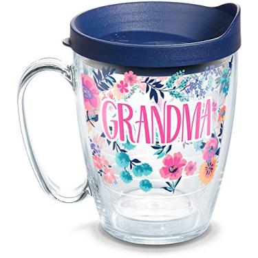 Imagem de Tervis Feito nos EUA com parede dupla delicada floral Dia das Mães copo copo copo isolado mantém bebidas frias e quentes, caneca de 473 ml, vovó