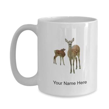 Imagem de Caneca personalizada de cervos, copo de café de cervos, ideia de presente de cervos, copo de cervos personalizado, caneca de café de 425 g