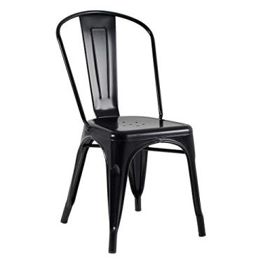 Imagem de Loft7 Cadeira Iron Tolix Design Industrial em Aço Carbono, Sala de Jantar, Cozinha, Bar, Restaurante e Varanda Gourmet - Preto Semi Brilho