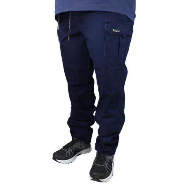 Imagem de Calça Plus Size Jeans Cargo Masculina - Hf