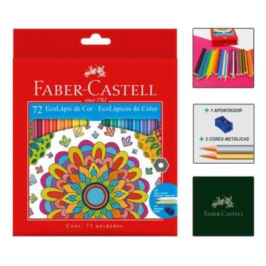 Imagem de Lapis De Cor 72 Cores Faber Castell Kit Ecolápis Escolar Colorido Dese