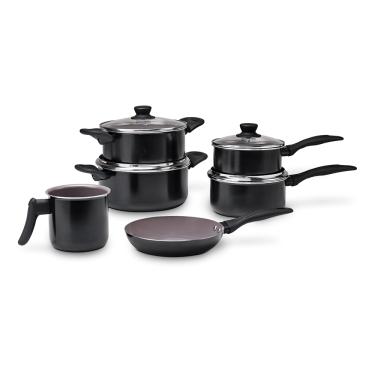 Imagem de Jogo De Panelas Brinox Tulip Antiaderente 6 Peças Preto