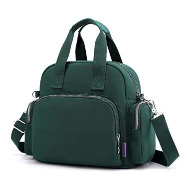 Imagem de Dressnu Bolsa de ombro casual feminina de ombro único, bolsa esportiva multiuso, Verde escuro, 32cm * 14cm * 25cm