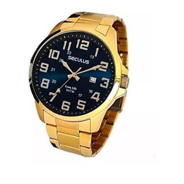 Imagem de Relogio seculus masculino Dourado Long Life 44042GPSVDA2