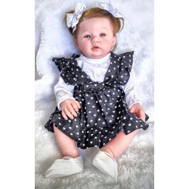 Imagem de Bebê Reborn Baby Boneca Cabelos Castanhos Com Enxoval