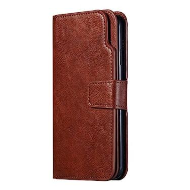 Imagem de Carteira flip a8 a7 cartões suporte capa capa de couro para samsung galaxy a6 a5 a3 j4 j6 plus j7 j3 j5 2017 2018 telefone comercial coque, marrom, para galaxy j3 2018 j337