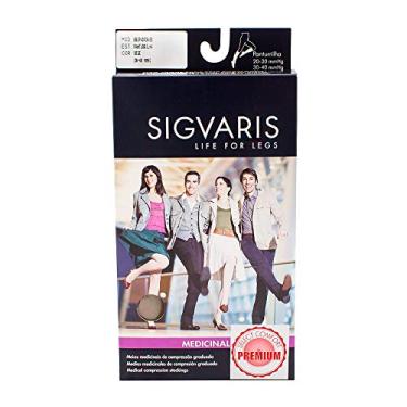 Imagem de Meia 3/4 Panturrilha 863A Premium 30-40 mm Ponteira Aberta Longa, Natural, Média, Sigvaris