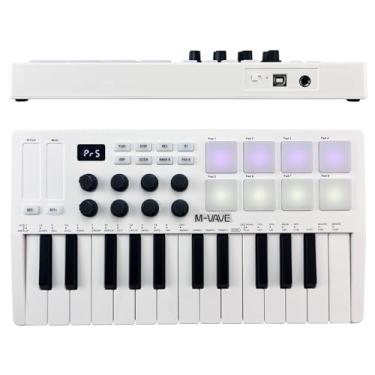 Imagem de 25 Teclado Controlador Midi Usb Teclas,Teclado controlador USB com 8 pads de bateria retroiluminados e produção musical