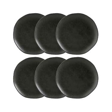 Imagem de Conjunto com 6 Pratos de Sobremesa Porto Brasil Orgânico Carbon em Stoneware 19,1cm – Preto