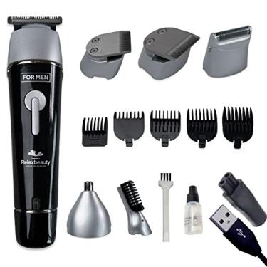 Imagem de Aparador de pelos Multigroom Corporal Sem Fio Elétrico - a prova d'água - 10 acessórios - Bivolt - Relaxmedic