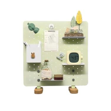 Imagem de Painel Porta-Ferramentas Pegboard de armazenamento de itens de mesa, painéis de metal de estilo minimalista, pegboard organizador de livros de itens pequenos (Color : Green, Size : Medium)