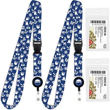 Imagem de Cruise On - Crachá de Cruzeiro e Cordão de Cartão - Pacote com 2 com Porta-Identidade, à Prova d'Água - Cruise