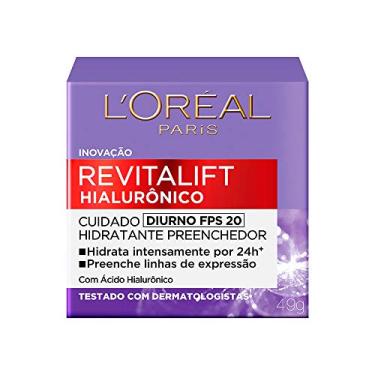 Imagem de L'Oréal Paris Revitalift Hialurônico Creme Hidratante Facial Antirugas Diurno, Reduz Linhas Finas, Uniformiza a Pele, Melhora a Textura e Firmeza, 49g