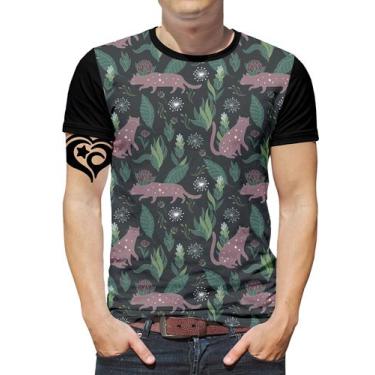 Imagem de Camiseta De Gato Masculina Blusa Animal Cinza - Alemark
