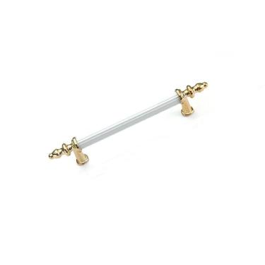 Imagem de Maçaneta leve para porta de armário, gaveta, sapato, móveis, tubo circular, ouro branco 128mm