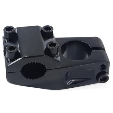 Imagem de MAKELEN Haste de bicicleta para BMX bicicleta liga de alumínio engrenagem fixa haste de bicicleta preto brilhante