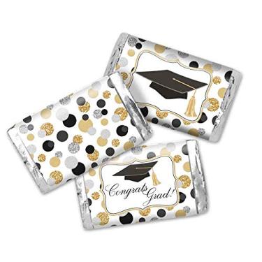 Imagem de Mini adesivos de barra de chocolate para festa de formatura de bolinhas de confetes, 45 etiquetas de 3,6 cm x 6,6 cm da AmandaCreation, ótimo para lembrancinhas de festa