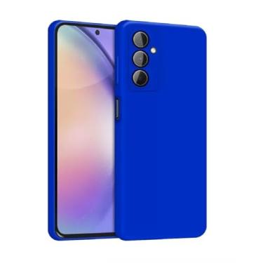 Imagem de Capa Capinha Compatível Samsung A55 5g Proteção Aveludado Premium (AZUL ROYAL)