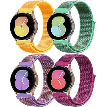 Imagem de Pulseira de nylon de 20 mm para Samsung Galaxy Watch 6 5 4 40 mm 44 mm/Galaxy 6/4 classic Bands 47mm 43mm/46mm 42mm/Watch 5 Pro 45mm/3 41mm/Active 2 homens/mulheres, pulseira esportiva para Garmin