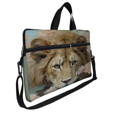 Imagem de Case Capa Maleta Premium Para Notebook Laptop de 17 e 17,3 com Alça de Mão Alça de Ombro e Zíper Lateral - Leão Flor