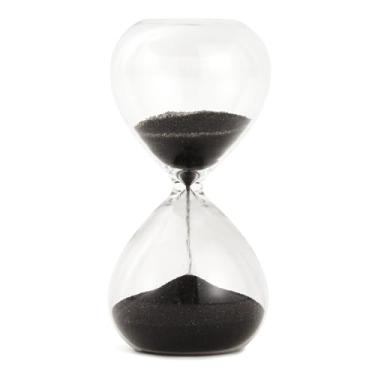 Imagem de Ampulheta Decorativa em Vidro Areia Preta 5 Minutos 10cm 18739G Mart