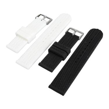 Imagem de Pulseira de Relógio de Silicone Macio de 22mm para Homens e Mulheres Com Fivela de Aço Inoxidável à Prova D'água, Pulseira Esportiva Com Padrão de Pneu para Relógios de Marca