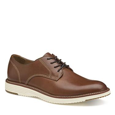 Imagem de Johnston & Murphy Upton Sapato masculino de bico liso, sapatos sociais masculinos casuais de negócios, sapatos de couro confortáveis para homens, Bronze de grão integral, 11.5 Wide