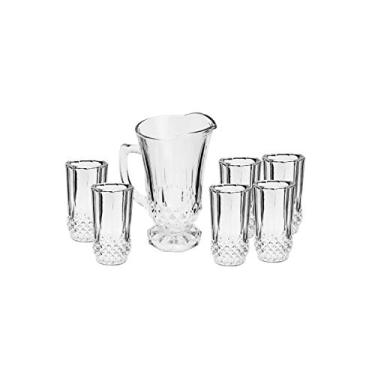 Imagem de LYOR - Conjunto 7 Peças Jarra com 6 Copos de Vidro Diamante 1,25L/260ml